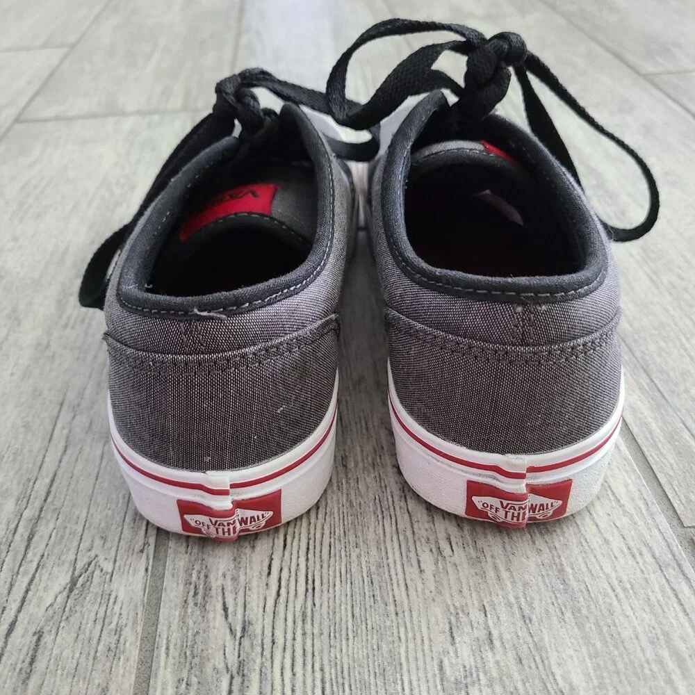 Vans mens Atwood textile black grey and red low top canvas sneakers size 7